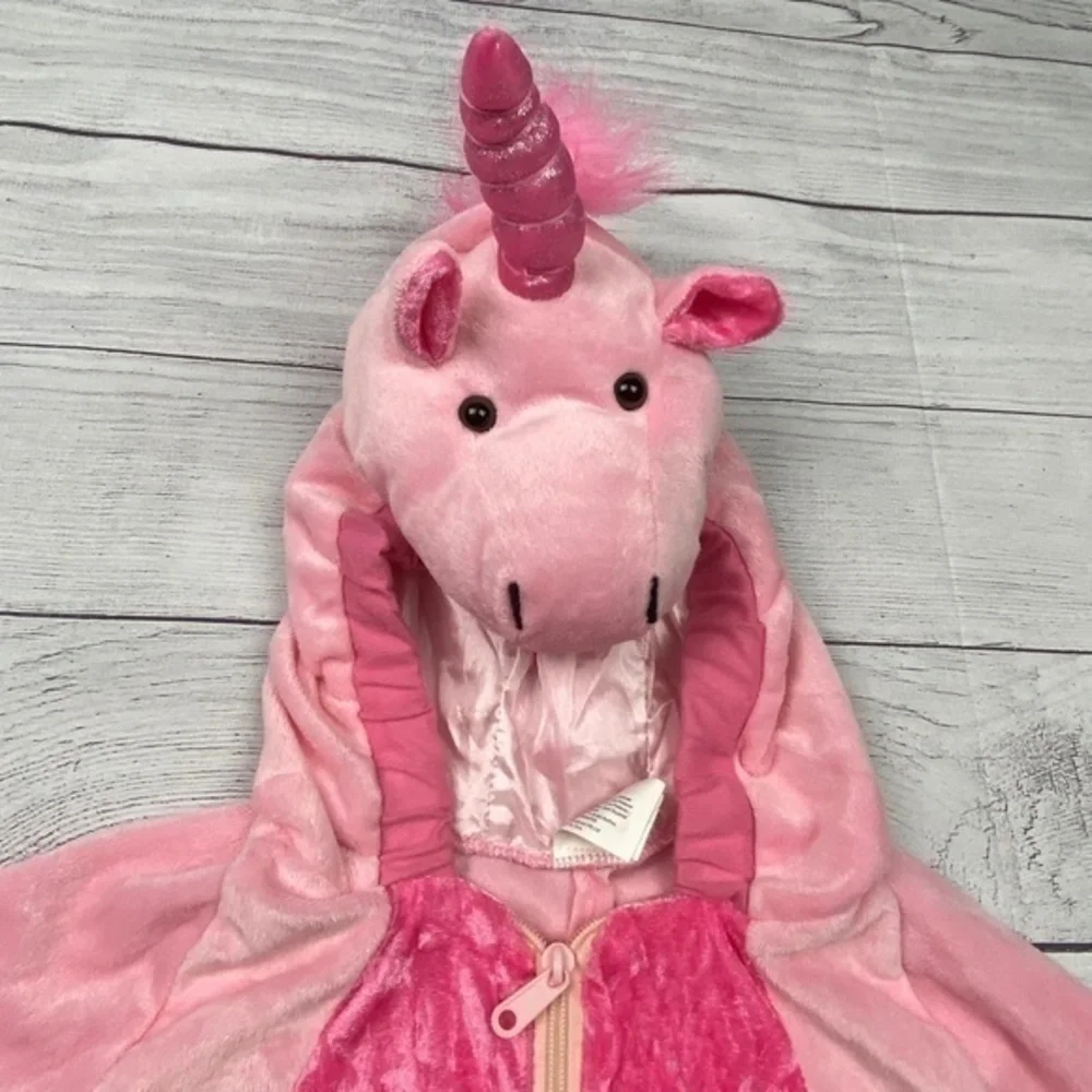 Pink Velour Unicorn Halloween Costume Toddler Girls Size 3 to 4 Years